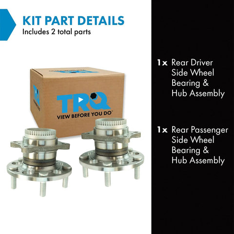 Rear Wheel Bearing And Hub Assembly Set 2 Piece Driver And Passenger Sides Beefed Up Direct Fit Easy Install for Hyundai
