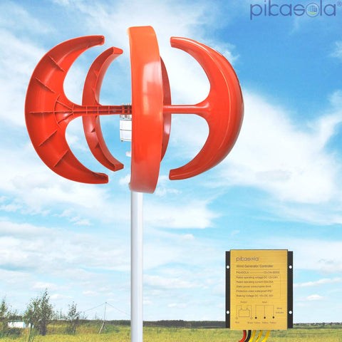 Portable 200W Wind Turbine Kit With 5 Blade Vertical Axis 12V Output 3 Phase Permanent Magnet Generator Controller