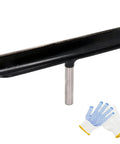 Stainless Steel Lathe Tool Rest with 5 by 8 Inch Post, 12 Inch Wood Lathe Turning Accessory with gloves included, side view