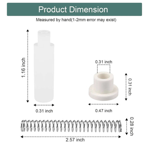 Storm Screen Door Hinge Pin Repair Kit K5131 Replacement Set dimensions including 2.57-inch spring and 0.31-inch nylon components.