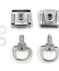 Quick Release One Quarter Turn DZUS Style Motorcycle Fairing Fasteners With Fifteen Millimeter D Ring Pins Race Ready Two Pack Black And Silver ABS Friendly For Easy Removal And Reinstallation