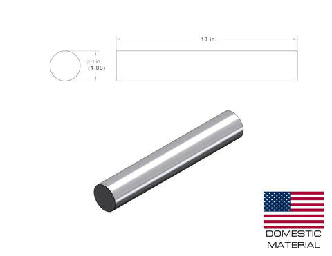 6061 Aluminum Round Bar 1 Inch By 13 Inches Solid Lathe Stock Extruded Bar For Welding Fabrication Milling Automotive USA Made