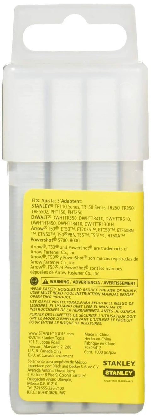 Heavy Duty 10mm Narrow Crown Steel Staples 1K Pack For Tr100 Tr200 Handheld Staplers in sturdy plastic storage box