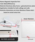 Top Shelf Heavy Duty Aluminum Access Panel Door For Drywall And Ceiling, Recessed Plumbing Cover With Push To Open Hatch, Built Ridiculously Tough With Zero Sweat Install For Your Next Renovation Black 8X12 Inch - Magnetic Inspection Port open