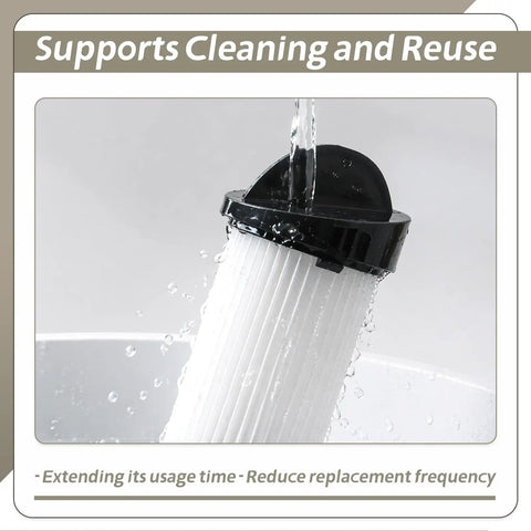 4 Pack Pre Motor Filter And HEPA Replacement For EyeVac Home Pro Pet Air Plus Touchless Stationary Vacuum Includes One Cleaning Brush For NeoVac Elite EV PMF Fits Any Rig While Keeping Your Place Hella Clean Today being rinsed under water to extend its use.