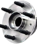 Front Or Rear Wheel Bearing And Hub Assembly With ABS 6 Lug Go To Heavy Duty Replacement For Buick Enclave Chevy Traverse GMC Acadia Saturn Outlook Fits 2008 2017 SUVs Quieter Ride And Smooth Performance, showing front view, visible 6-lug design.