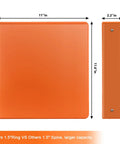 Front and side view of 1.5 Inch 3 Ring Binder With Clear View Cover Holds 300 Sheets Of US Letter Paper in Bright Orange
