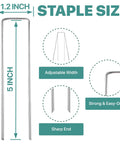 Heavy Duty 5 Inch Galvanized Landscape Staples Pack Of 80 For Weed Barrier Fabric Garden Stakes Yard Stakes Tent Pins And Irrigation Tubing 11 Gauge For Outdoor Projects size diagram