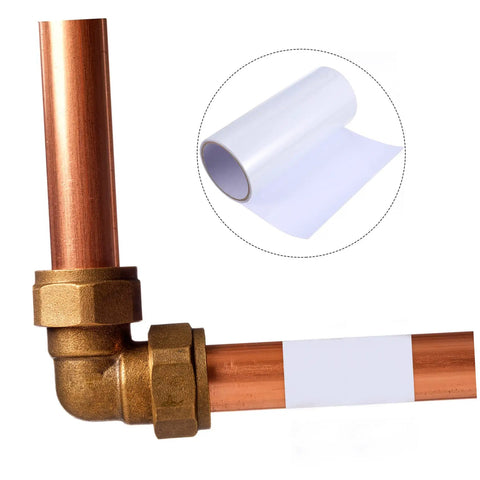 Flexible Waterproof Mending Tape For Pipes And Leaks Quick Repair Sealing Tape For Water Buckets And Umbrellas applied on copper pipe