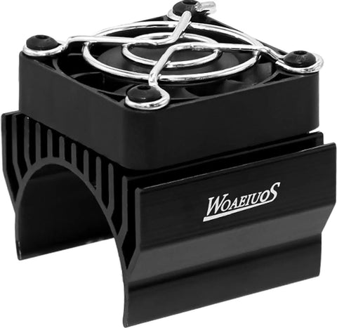 550 Brushed Motor 12T With Heatsink Combo For One Tenth Scale RC Trucks, showing heatsink with attached cooling fan