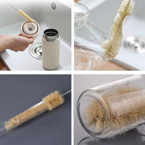 5 Piece Test Tube Cleaning Brush Set Size S M L For Lab Glassware, 19mm And 34mm Diameters, Long Bristles For Thorough Tube Wash