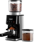 Conical Burr Espresso Coffee Grinder Electric With Precision Timer 2.0 Touchscreen Adjustable Burr Mill 51 Precise Settings For Home Use Anti Static Stainless Steel Pro Grade Coffee Grinder For Real Baristas