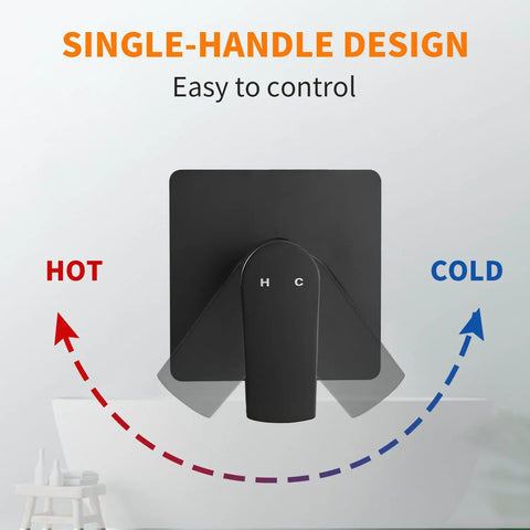 Slick Black Shower Faucet Trim Kit With Heavy Duty Rough In Valve Set Featuring 8 Inch Square Stainless Steel Rainfall Head For Top Tier Bathroom Renovations And Badass High Pressure Water Flow Daily