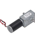 Heavy Duty High Torque DC Motor Boasts An Aluminum Alloy Casing And Does The Heavy Lifting At 30 Kgf Cm While Delivering Badass Performance For Fast Office Automation Upgrades Every Single Time, with wires.