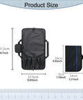 Pro Grade Portable Chef Knife Bag Foldable Knife Roll With Oxford Cloth Storage in open and folded view with dimensions