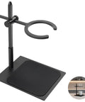 Top Shelf Adjustable Pour Over Coffee Stand For No Sweat Brewing Alloy Dripper Holder With Custom Height Adjustment Non Slip Base Plate, compact design in black.