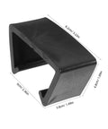Four Pack Outdoor Furniture Clips For Woven Sectionals, Black Adjustable Sofa Connectors side view showing dimensions.