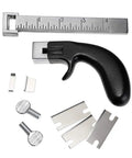 Leather Strap Cutter With Aluminum Handle And Stainless Steel Gauge Ruler, 4 Inch Scale Leather Craft Tool For DIY Leather Crafts
