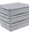Stacked Three Pack Commercial Bus Tubs With Lids 13 Liter Meat Tubs Food Grade PP Heavy Duty Stackable Dustproof Containers