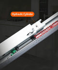 Close-up of heavy duty undermount drawer slides with soft close and full extension 20 inch hidden drawer runners, galvanized steel