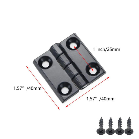 Heavy Duty Metal Foldable Butt Hinges 4 Pack, Smooth Ball Bearing Cabinet Door Hardware, Solid Zinc Alloy 1.57 Inch Square