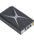 Portable Mini Ups Battery Backup 10400Mah with black casing and multiple power output ports for uninterrupted connectivity.