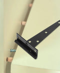 Heavy Duty T Shaped Door Hinges Set Of 10 Carbon Steel Cabinet Hinges for home use on a cabinet, partially installed