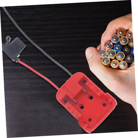 Red Plug And Play Lithium Battery Adapter Conversion Kit For Tools And DIY Projects Output Only Power Connector with batteries.