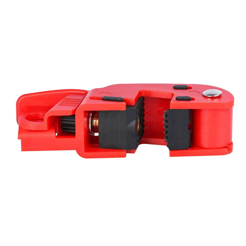Lockout Tagout Circuit Breaker Lock for Standard Single and Double Toggles Pack of 12 Heavy Duty Pro Grade Durable Polypropylene and Nylon for 12mm or Smaller Toggle Bars red breaker lock