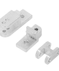 Leaf Spring Suspension Steel Bar Kit For WPL B4 24 1/16 RC Car Upgrade, silver aluminum alloy components, close-up