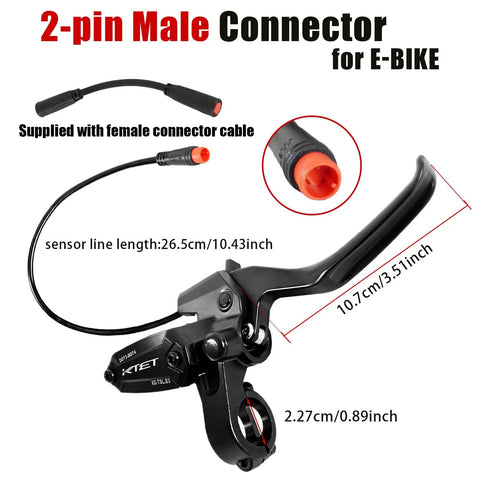 Heavy Duty 4 Piston Hydraulic Brakes For Electric Bike With Pre Bleed DOT 4 Fluid Waterproof 2 Pin Connector 180mm Thickened Rotor