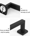 Close-up of 33 Inch Matte Black Stainless Steel Towel Bar Wall Mount Rack for Bathroom showing detail and surface suitability.