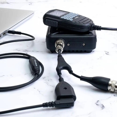 APRS-K1 Multi Function Universal Audio Interface Cable For Radios And Apps Android And iOS Compatible connected to radio