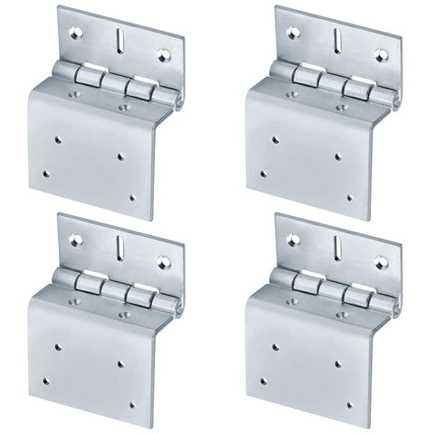 4 Inch Offset Door Hinges Built Tough Five Knuckle Partial Wrap Chest Hinge For 1 Inch Thick Doors, set of four electro-galvanized hinges