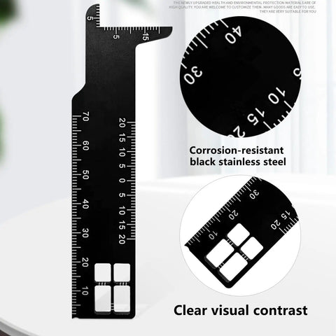 Pro Grade Dentist Precision Ruler For Endodontics, Black Stainless Steel Scale Tool, Compact Handheld Metric Ruler For Accurate Dental Measurements And Assessments, black metric ruler