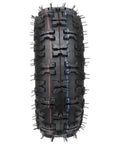Close-up of a 2 Pack 4.10-4 410-4 4.10/3.50-4 Inner Tube, textured tread, used for lawn mowers, wheelbarrows, and go karts.