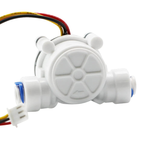 No-Nonsense Quarter Inch Quick Connect Water Flow Sensor Hall Effect Meter, 1/4 in size, front view