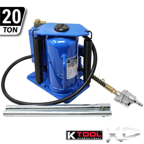Massive Twenty Ton Air Hydraulic Bottle Jack For Garage Shop And Diy Rigs Heavy Duty Steel Workhorse Fast Pump Operation Reliable Precision Valve Solid American Toughness In Blue
