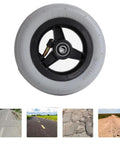 Absolute Game Changer 6 Inch Wheelchair Front Wheel Replacement With Plush Pneumatic Rubber Tires for Manual Chairs, single wheel view.