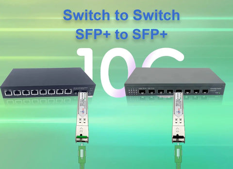 10G SFP Plus BiDi Transceiver Module with SC Fiber Port and 10G switch connectivity illustration