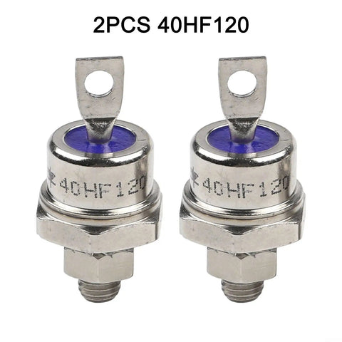 Pack Of Two Built Tight Stud Mount Diode Rectifiers Rated 40 Amps And 1200 Volts showing threaded mount design and diode structure.