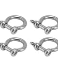 Top Shelf 4Pack 304 Stainless Steel Bow Shackles With Screw Pin D Anchor, heavy duty set of four for rigging use.