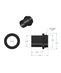 Two And A Half Inch ABS Hose End Dust Collection Fitting For Shop Vacuums, Heavy Duty Dust Control Adapter, side and top view