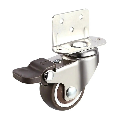 Heavy Duty Caster Wheel 2 Inch Stem Caster Swivel No Brake, Silent 20 Kg Capacity with soft rubber wheel, side view