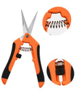 Orange and black Ultra Sharp Pruning Shears For Gardening With Spring Loaded Mechanism Stainless Steel Precision Blades