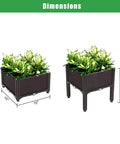 Raised Garden Beds Planter Box Set Of 2 With Self Watering Design Plastic Planter dimensions with plants indoors or outdoors