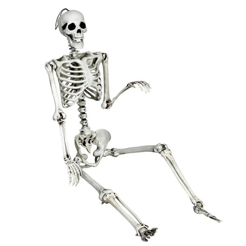 Life Size Halloween Skeleton With Seven Joints 5.4 Ft Realistic Human Bones Made From PP Ceiling Hanger Prank Decor For Porch Or Party