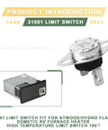 High Temp Limit Switch 190F RV Furnace Replacement Parts 2 Pack with Atwood Hydro Flame compatibility