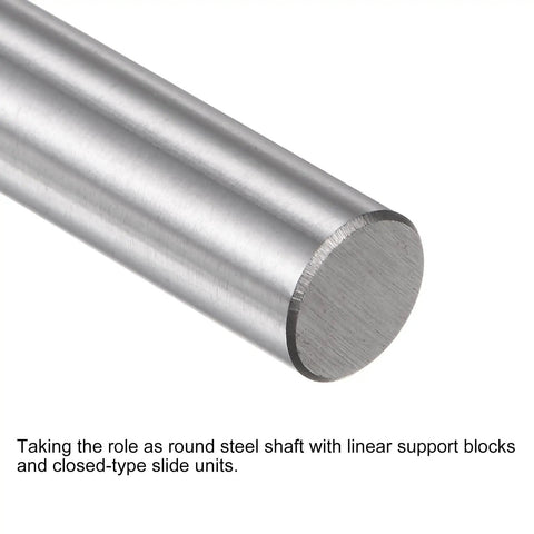 Close-up view of Set Of 2 Linear Motion Rods 10mm By 150mm Case Hardened Chrome Plated Rails For 3D Printers DIY CNC Machines