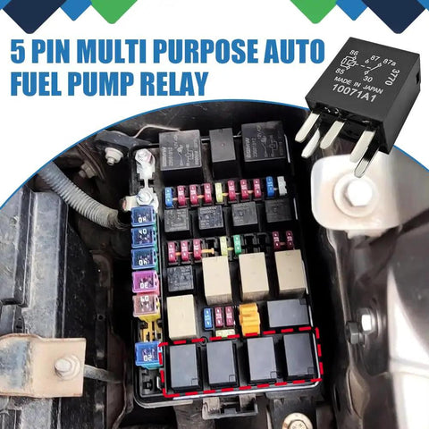 Heavy Duty 5 Pin 12 Volt 30 Amp Automotive Relay 2 Pack Bullet Proof Multi Purpose Car Switch For Fuel Pump Cooling Fan Weather Resistant Rig Ready Swap Street Rated Underhood Electrical Part mounted in vehicle fuse box.